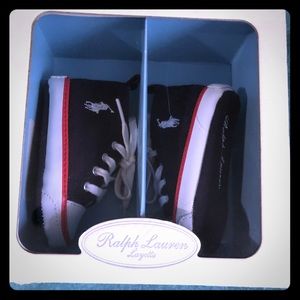 Polo Ralph Lauren Crib shoes Navy and red size 2